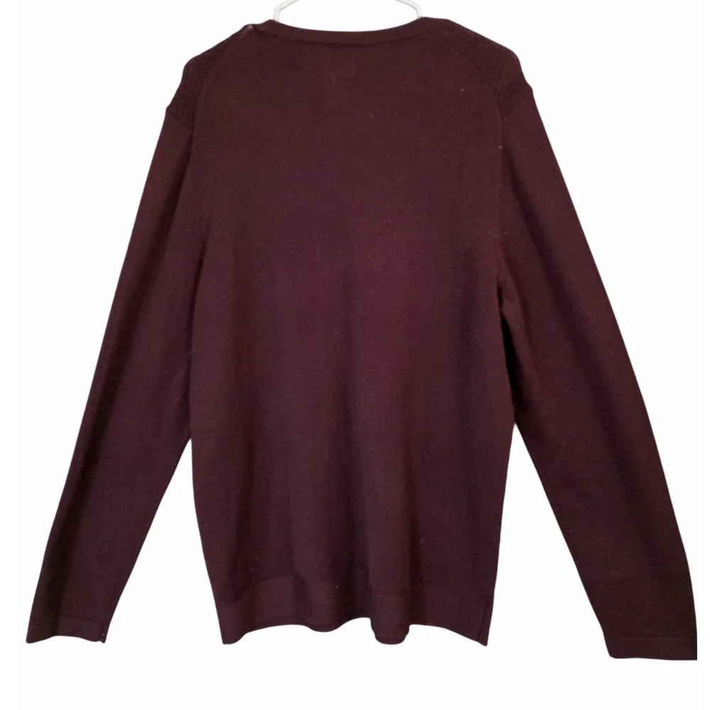 Awearness‎ Kenneth Cole Sweater Mens XL Burgundy NEW Slim Fit Textured Crewneck